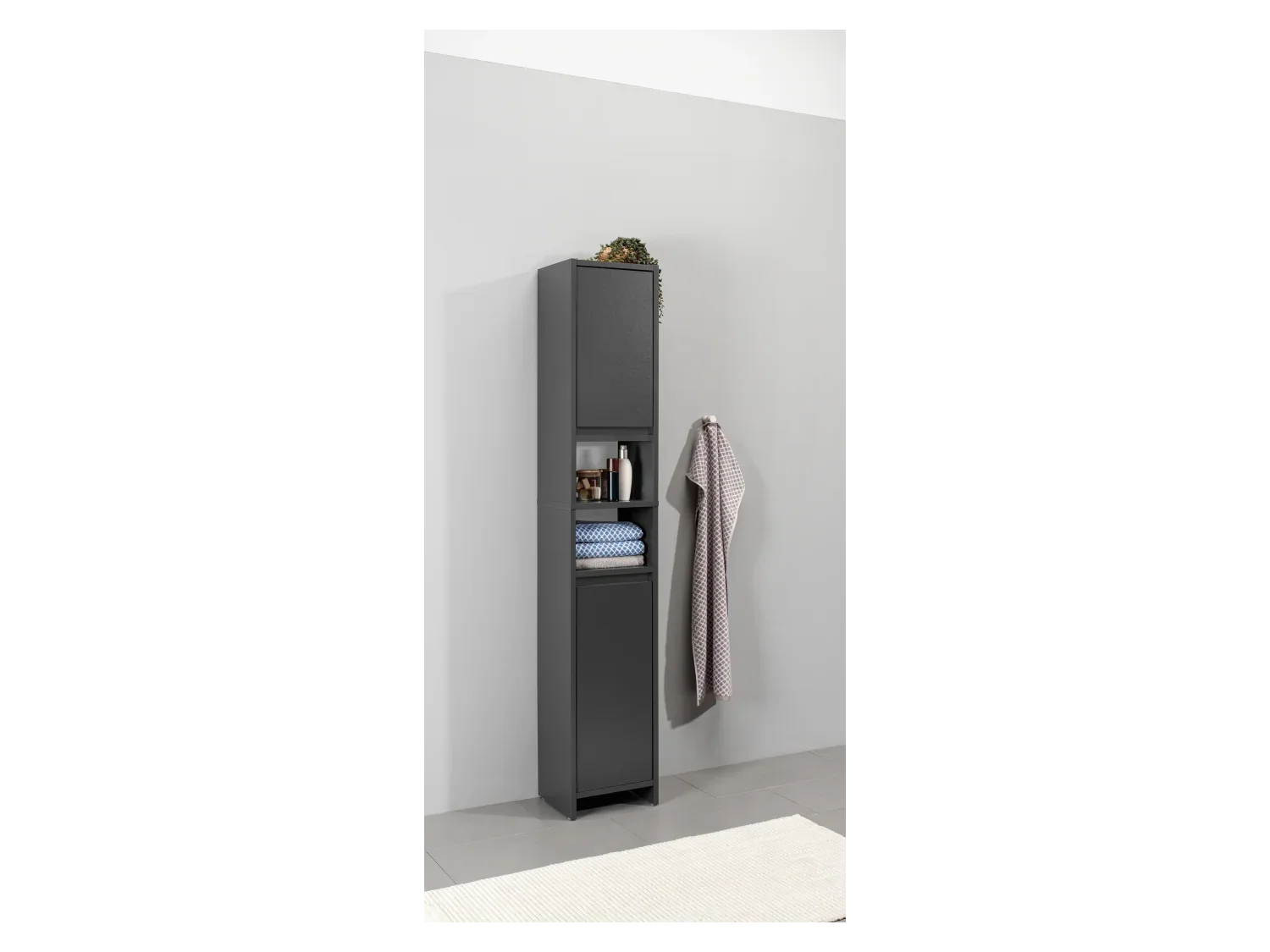 LIVARNO home Colonne de salle de bain Oslo, 32 x 180 x 28 cm, noire
