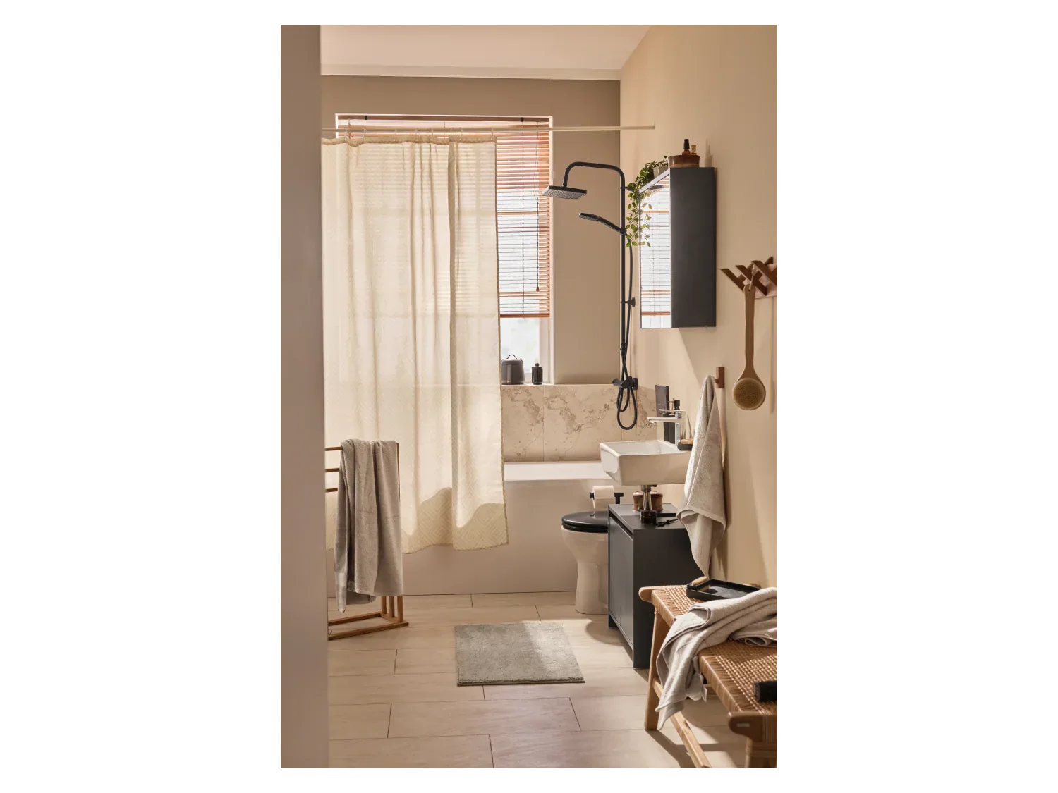 LIVARNO home Armoire de toilette OSLO, 65 x 60 x 17 cm, noir