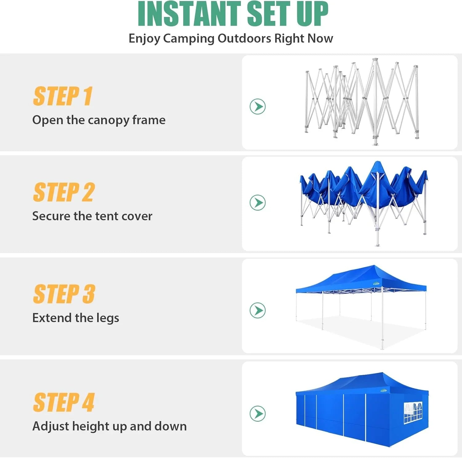 COBIZI 10x20 Heavy Duty Pop up Canopy Tent with 6 sidewalls Easy Up Commercial Outdoor Canopy Wedding Party Tents for Parties All Season Wind & Waterproof Gazebo with Roller Bag,Black(Frame Thickened)