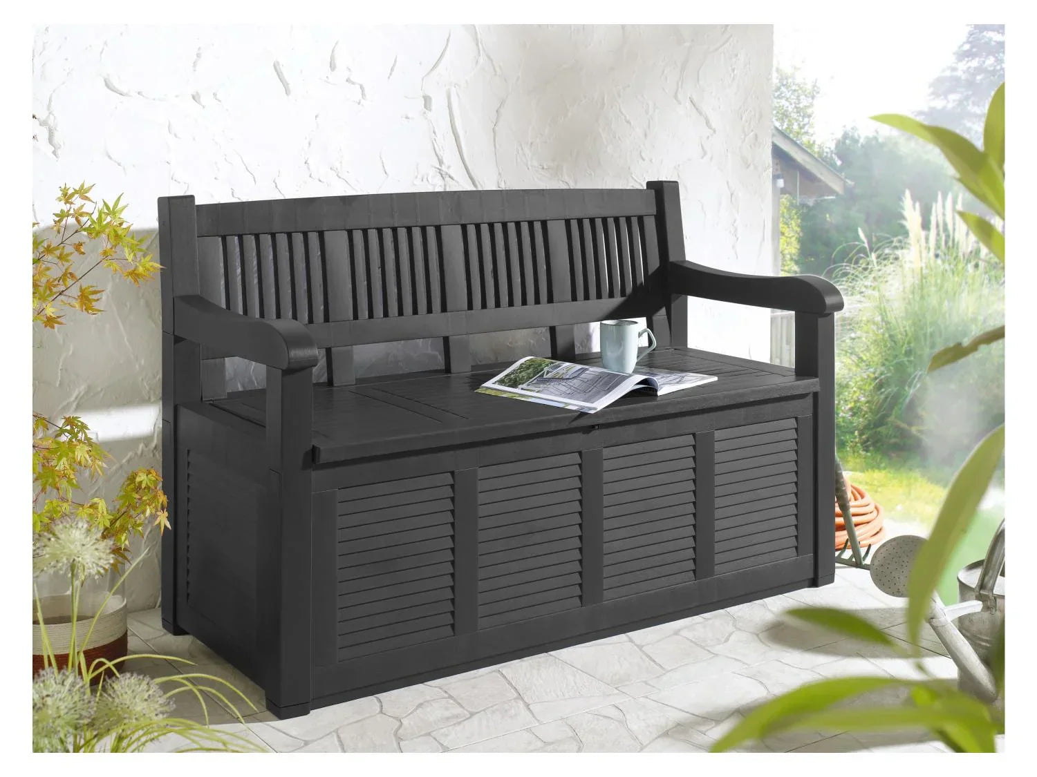 LIVARNO home Banc de jardin, 130 x 60 x 85 cm, anthracite