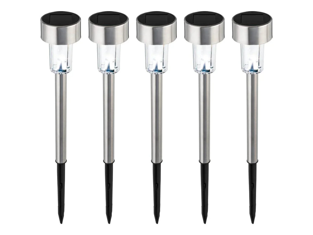 LIVARNO Lot de 5 balises solaires  LED