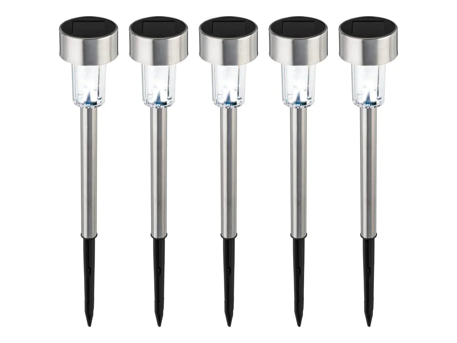 LIVARNO Lot de 5 balises solaires  LED