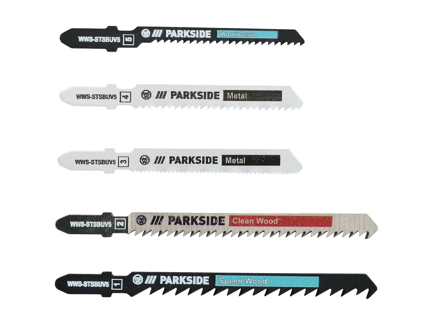 PARKSIDE Set de lames de scie sauteuse PSTZ 3 A1, 5 pices