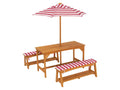 LIVARNO home Ensemble table et bancs de jardin pour enfants, avec parasol