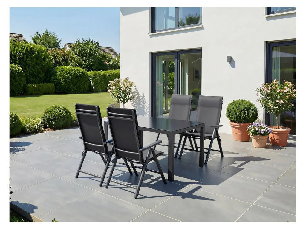 LIVARNO Table de jardin + Lot de 4 fauteuils Houston