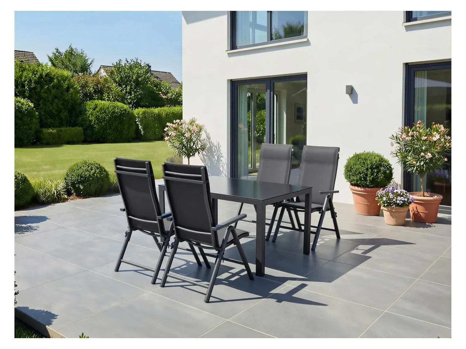 LIVARNO Table de jardin + Lot de 4 fauteuils Houston