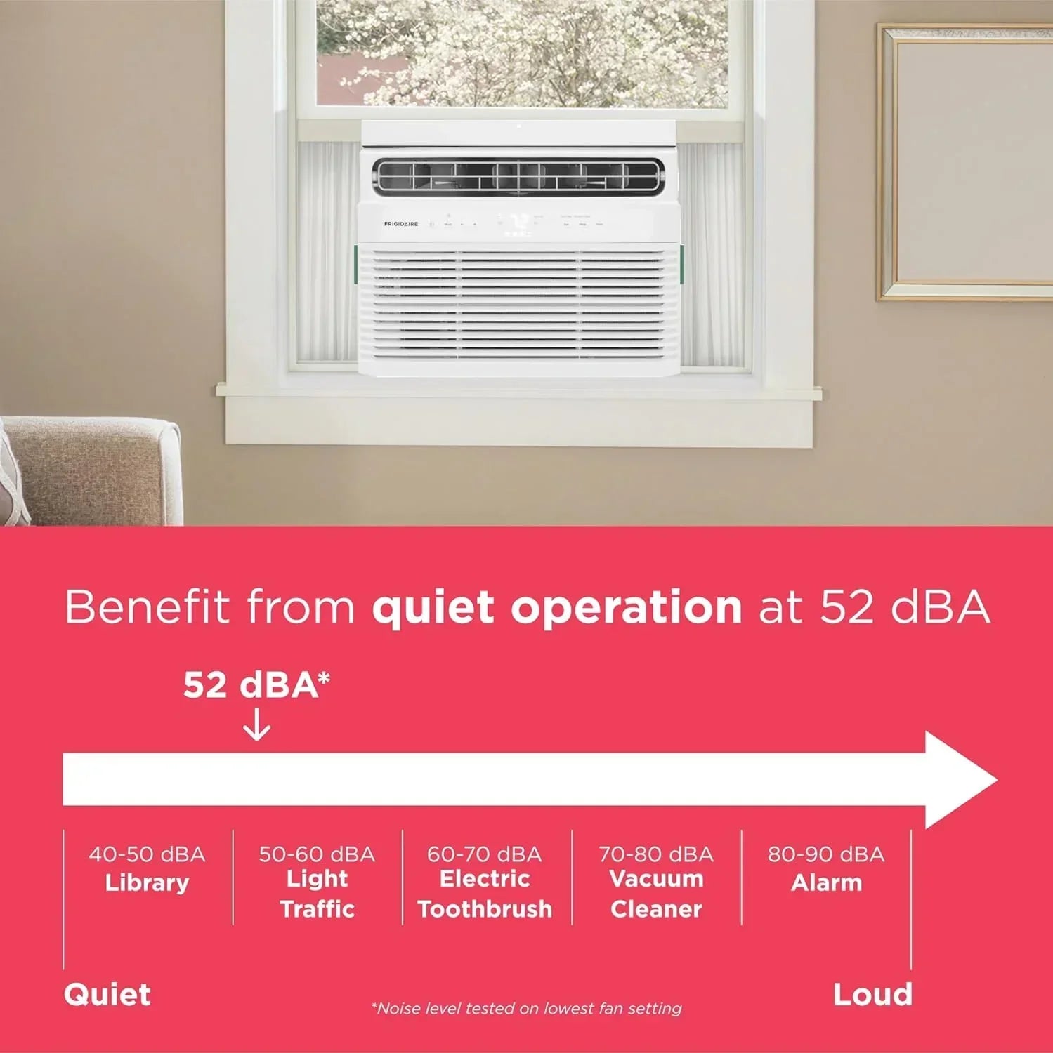 Frigidaire 5,000 BTU Window Air Conditioner Remote Control Cools Up to 150 Sq. Ft. Quiet Operation