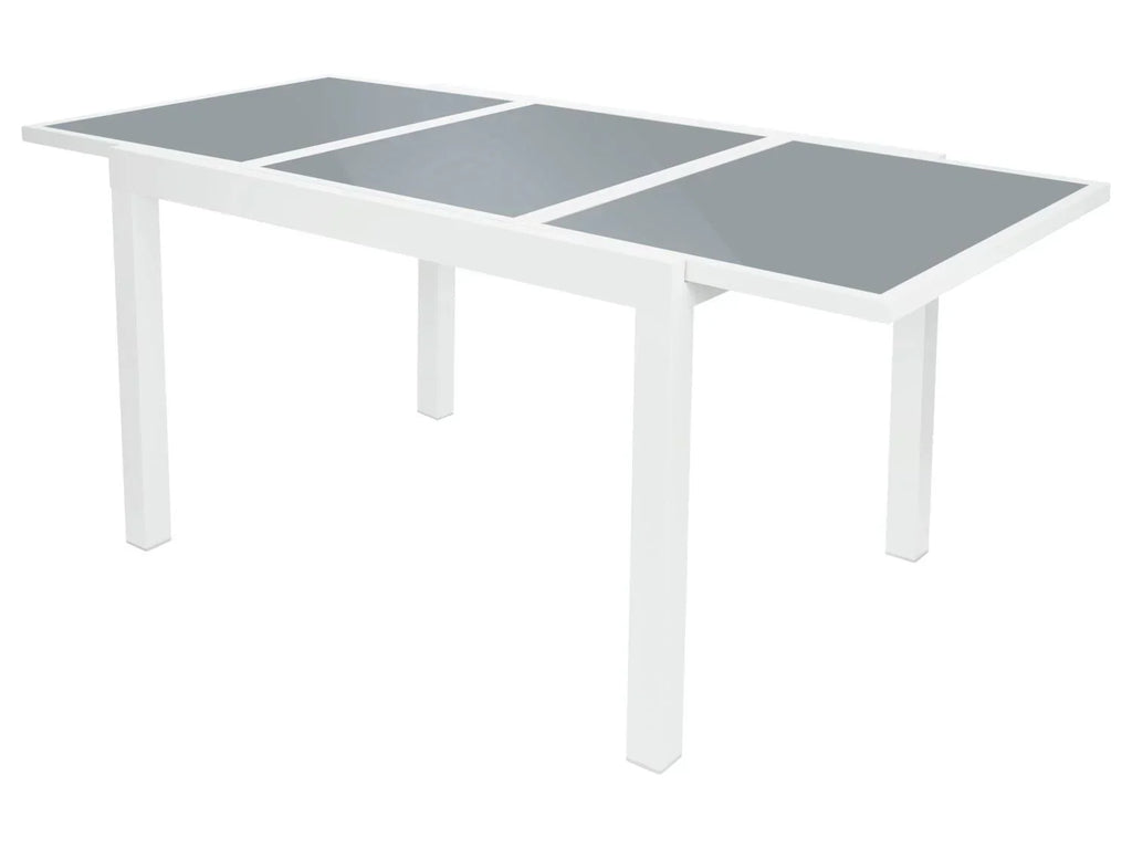 LIVARNO home Table de jardin extensible en aluminium Houston, blanc/gris clair