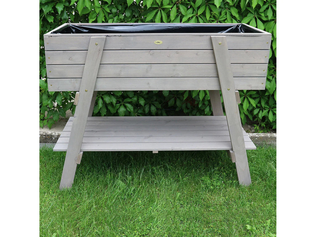 HABAU Carr potager sur pieds, 115 x 45 x 89,5 cm, gris