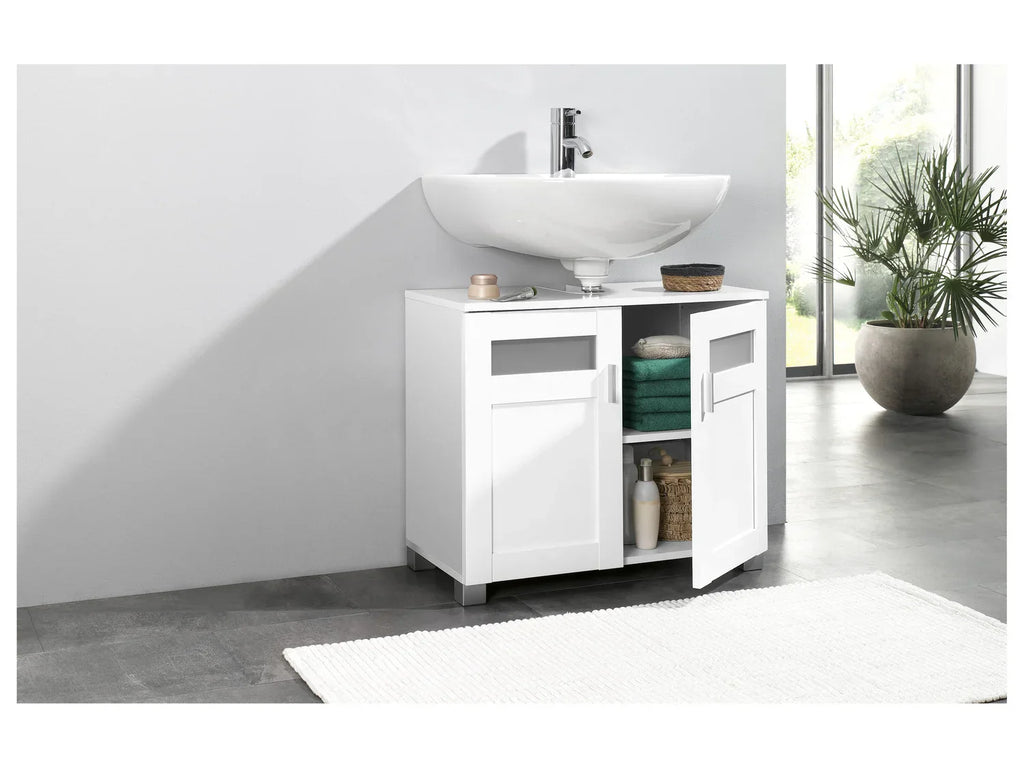LIVARNO home Meuble sous-vasque Basel, 68,5 x 58,7 x 34,8 cm, blanc