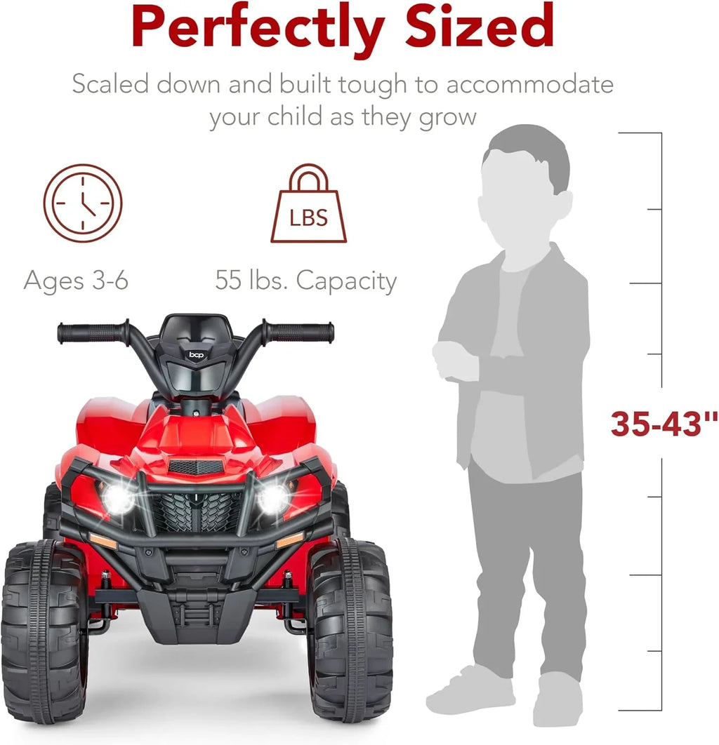 Best Choice Products 12V Kids Ride-On Electric ATV, 4-Wheeler Quad Car Toy w/Bluetooth Audio, 2.4mph Max Speed, Treaded Tires, LED Headlights, Radio