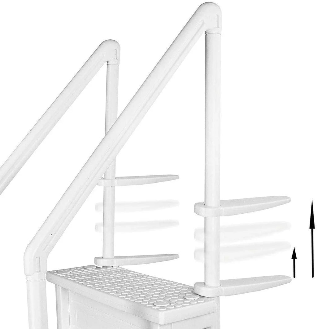 Select Anti-Slip in-Pool Steps | Gray | for Above Ground Swimming Pools | Can Mount to Decks 48 to 54 H | Safety Stairs Capacity Up to 300 lbs