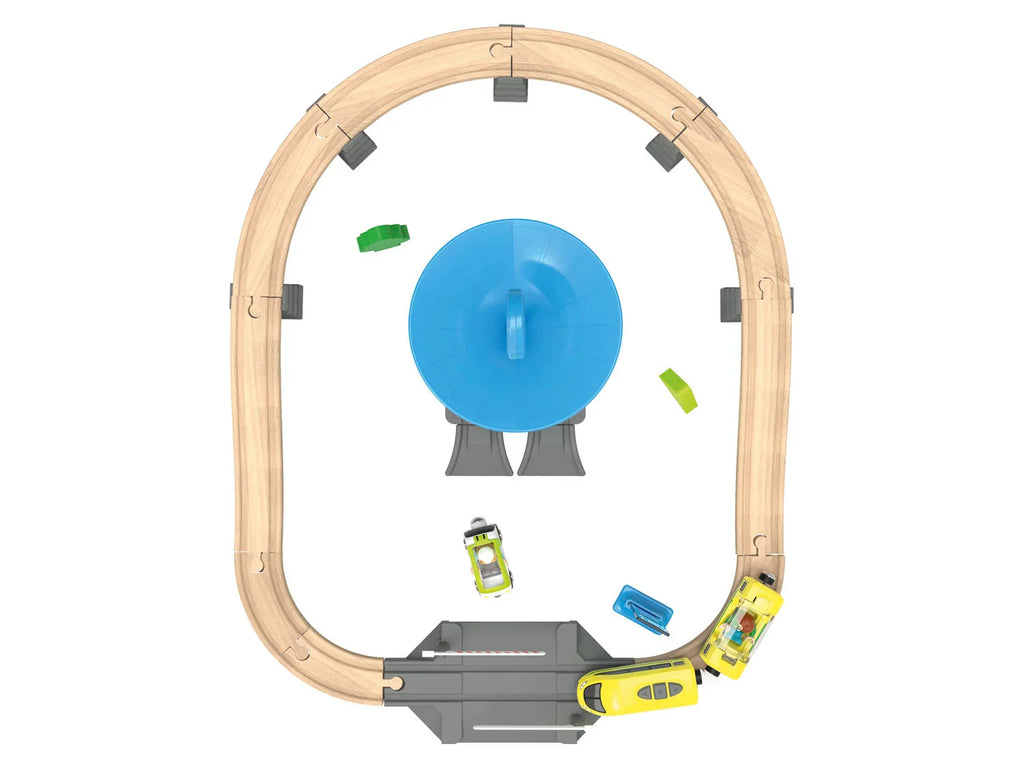 Playtive Set de chemin de fer et station-service en bois