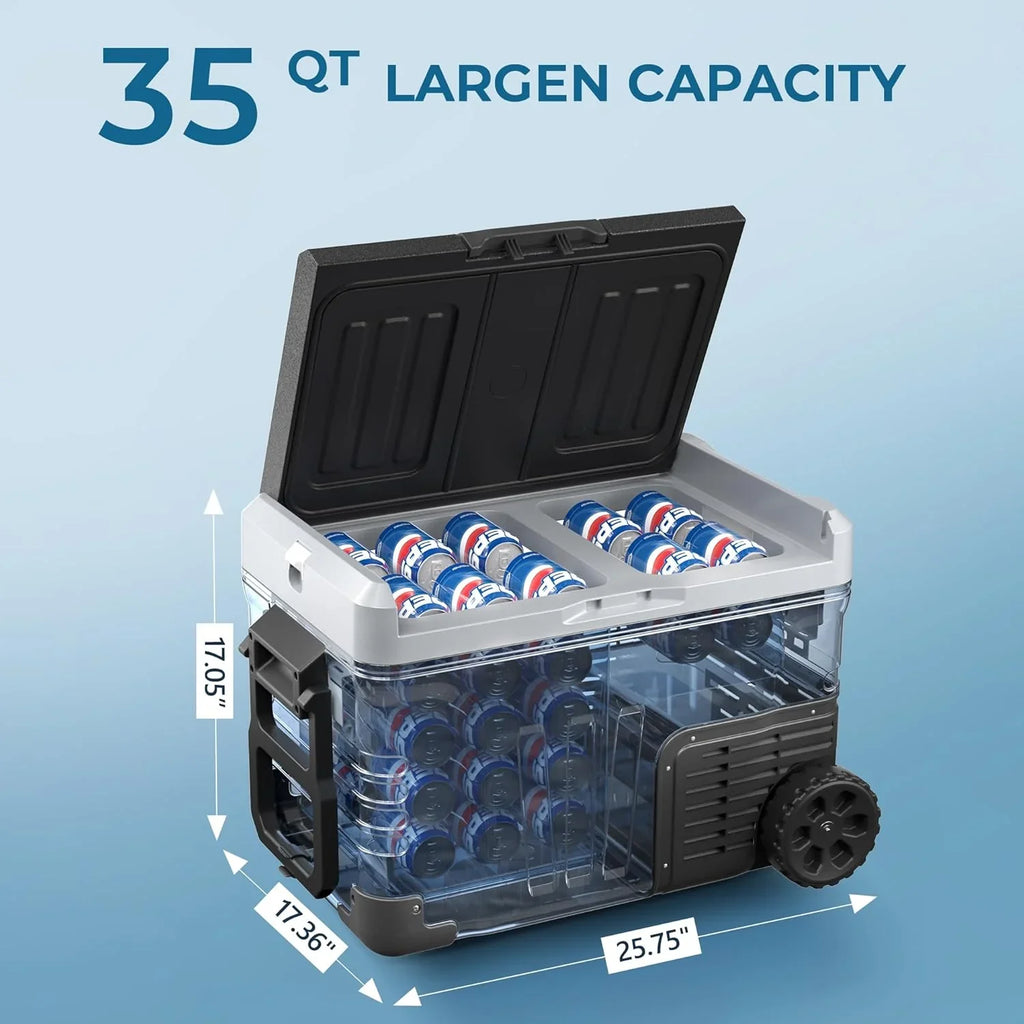 EUHOMY 12 Volt Refrigerator 53QT(50L) Electric Cooler Portable Freezer 12V/24V DC