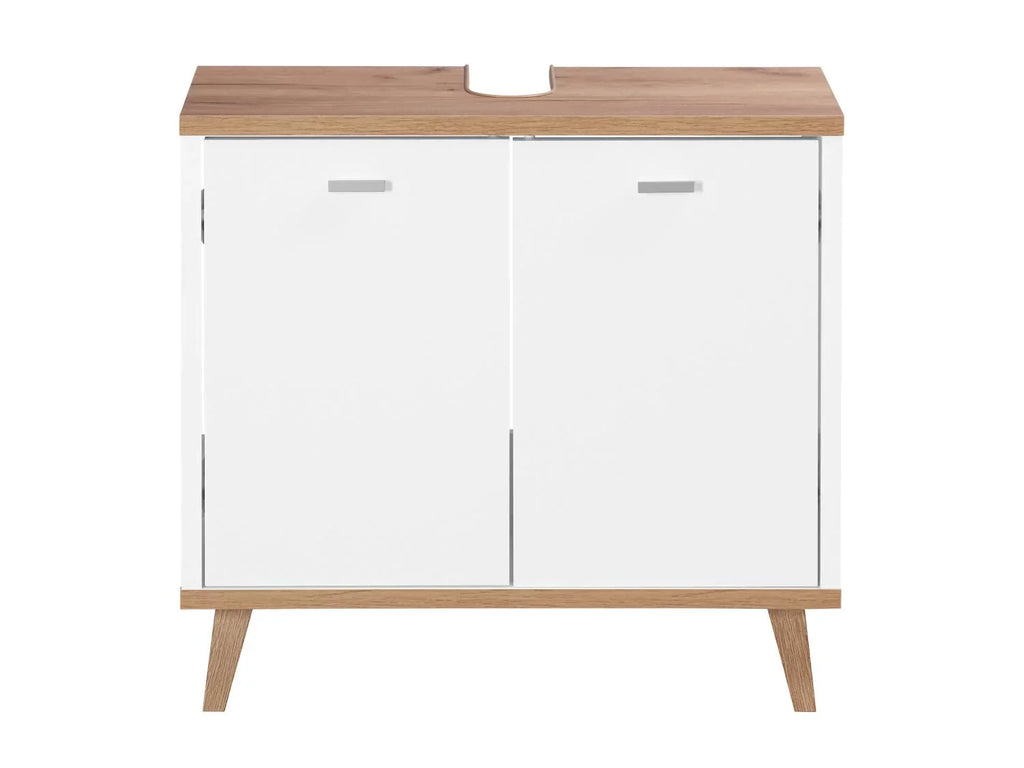LIVARNO home Meuble sous vasque Corfu, 60 x 55 x 28 cm, blanc/imitation chne