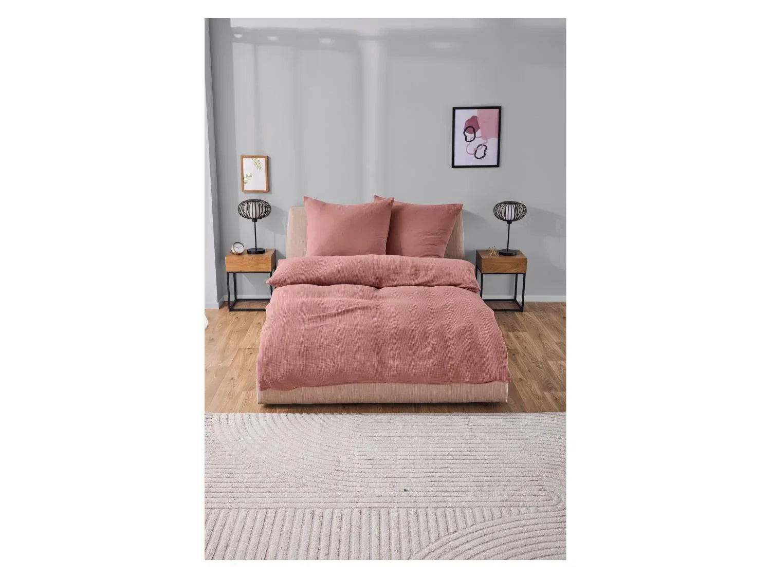 LIVARNO home Parure de lit en mousseline, 240 x 220 cm