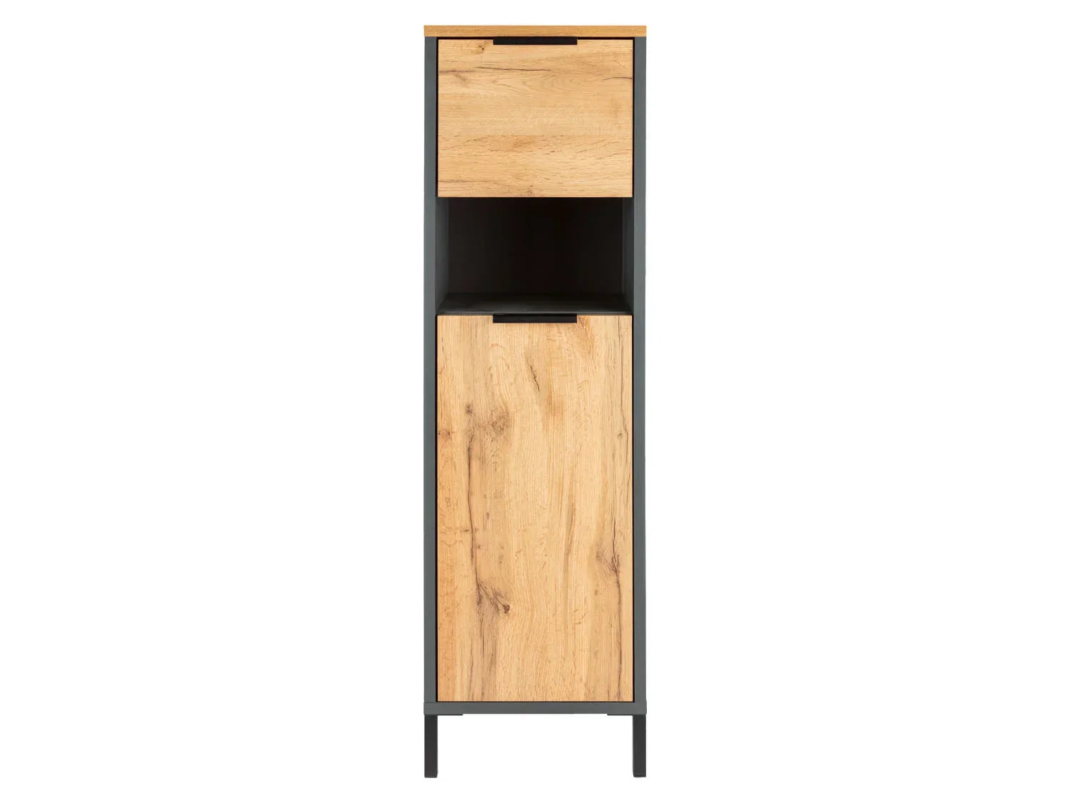 LIVARNO home Armoire latrale de salle de bain San Diego, 34 x 119 x 33 cm, imitation chne/anthracite