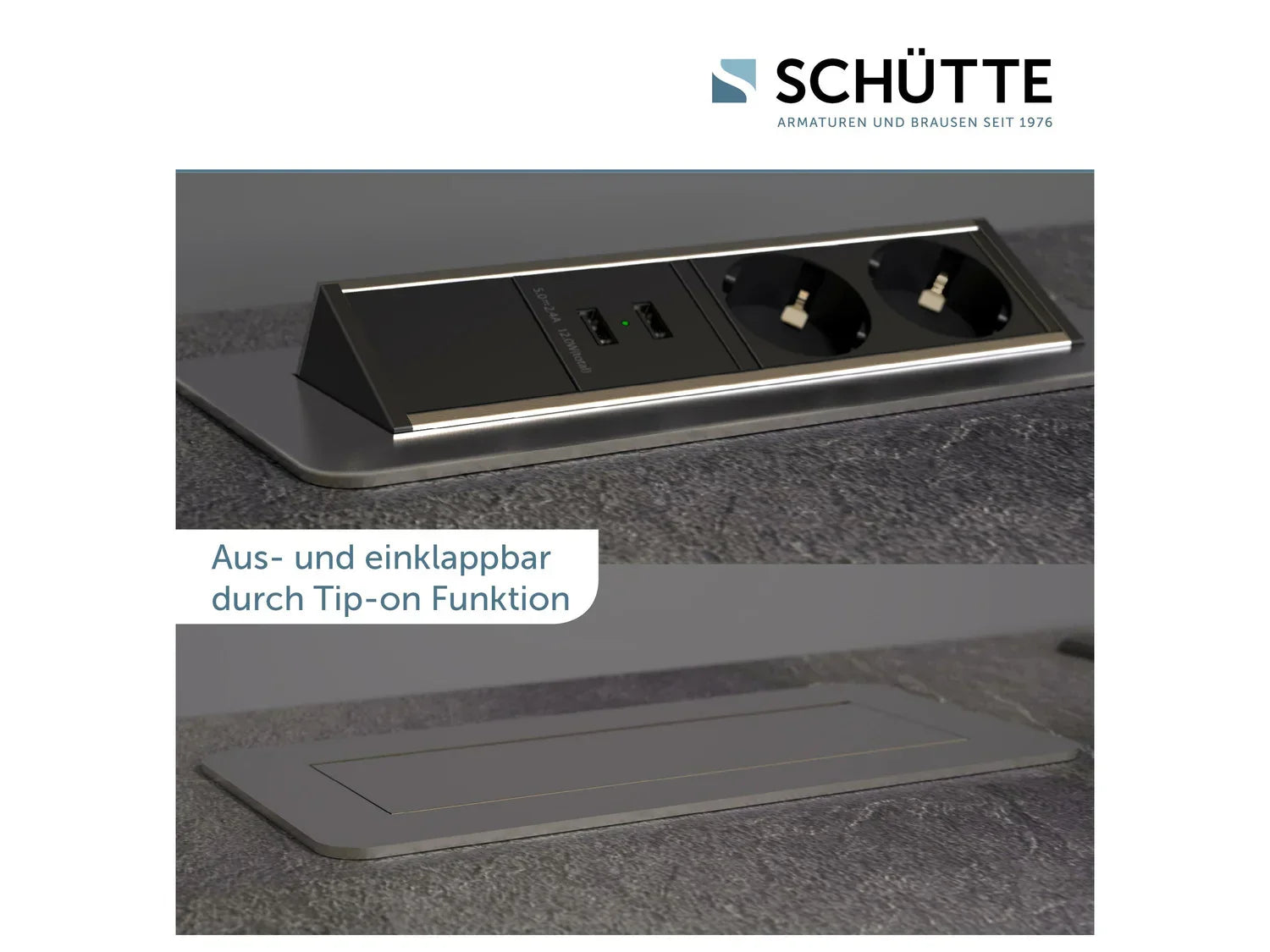 Schtte Bloc multiprises encastrable pour plan de travail