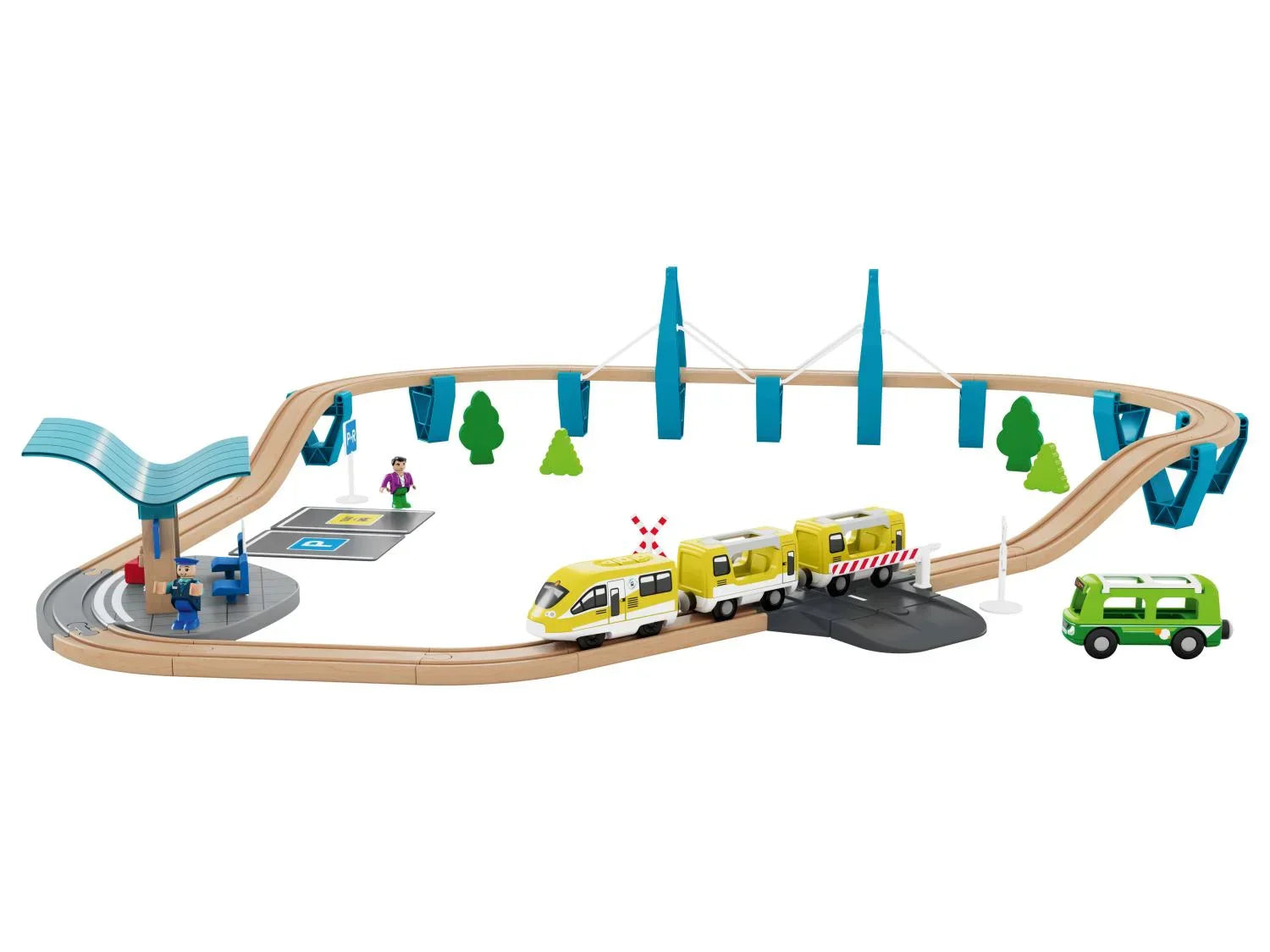Playtive Set de chemin de train en bois