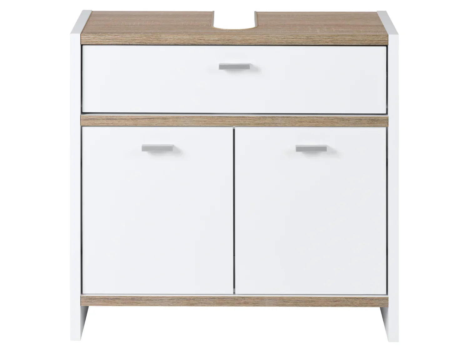 LIVARNO home Meuble sous-vasque, 58,1 x 54,5 x 28 cm, blanc/imitation chne
