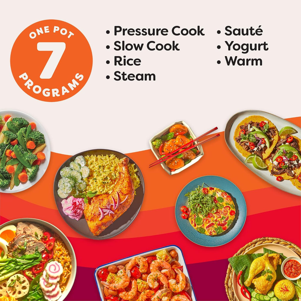Instant Pot Duo 7-in-1 Electric Pressure Cooker, Slow Cooker, Rice Cooker, Steamer, Sauté Pan, Yogurt Maker, Warmer, and Sterilizer