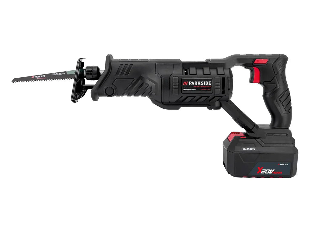 PARKSIDE PERFORMANCE Set scie sabre sans fil PSSAP 20-Li E5 + Batterie + Chargeur, 20 V