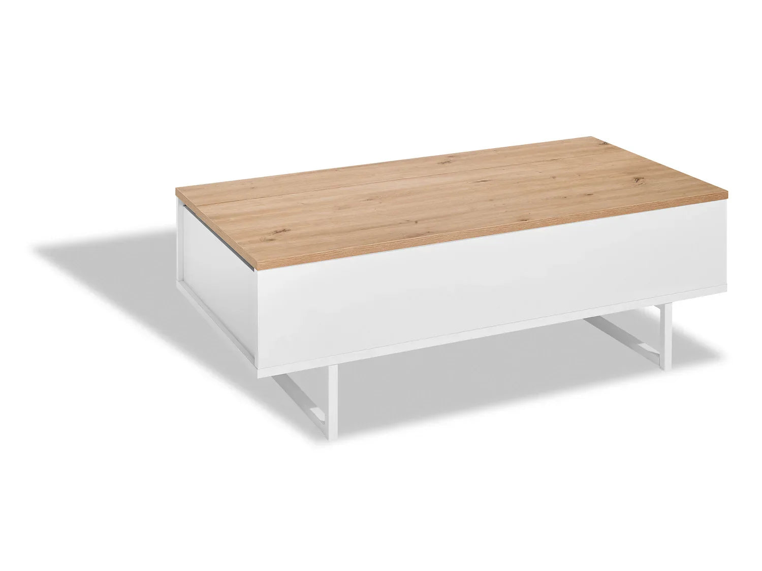 LIVARNO home Table basse Madrid, 110 x 37,5 x 58 cm, imitation chne/blanc