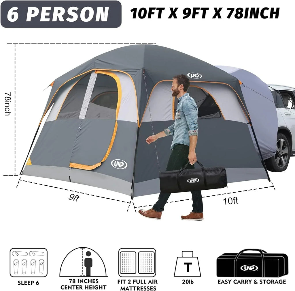 SUV Tent for Camping 6-Person SUV Tailgate Tent - Easy Set Up with Rainfly
