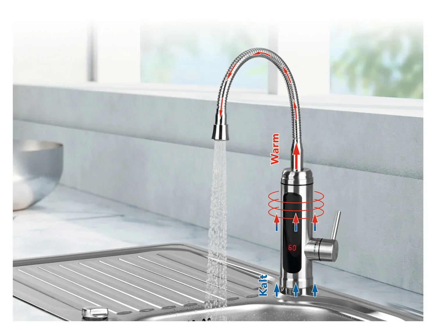 EASYmaxx Mitigeur robinet de cuisine, avec levier rond