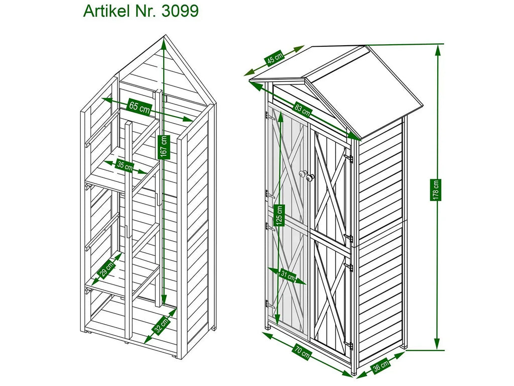 HABAU Armoire de jardin Lena, 83 x 45 x 178 cm