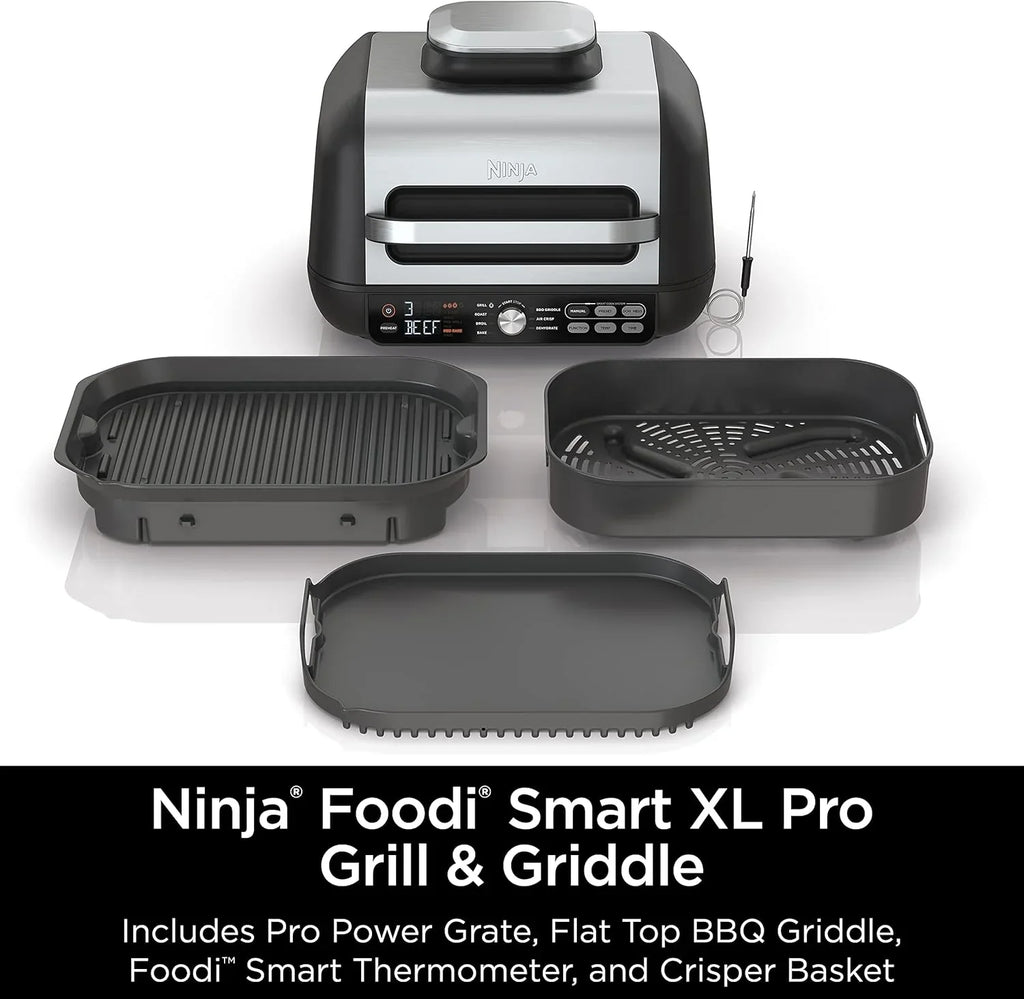 Ninja Foodi Smart XL 6-in-1 Indoor Grill with Air Fry, Bake, Roast, Broil, and Dehydrate, Smart Thermometer