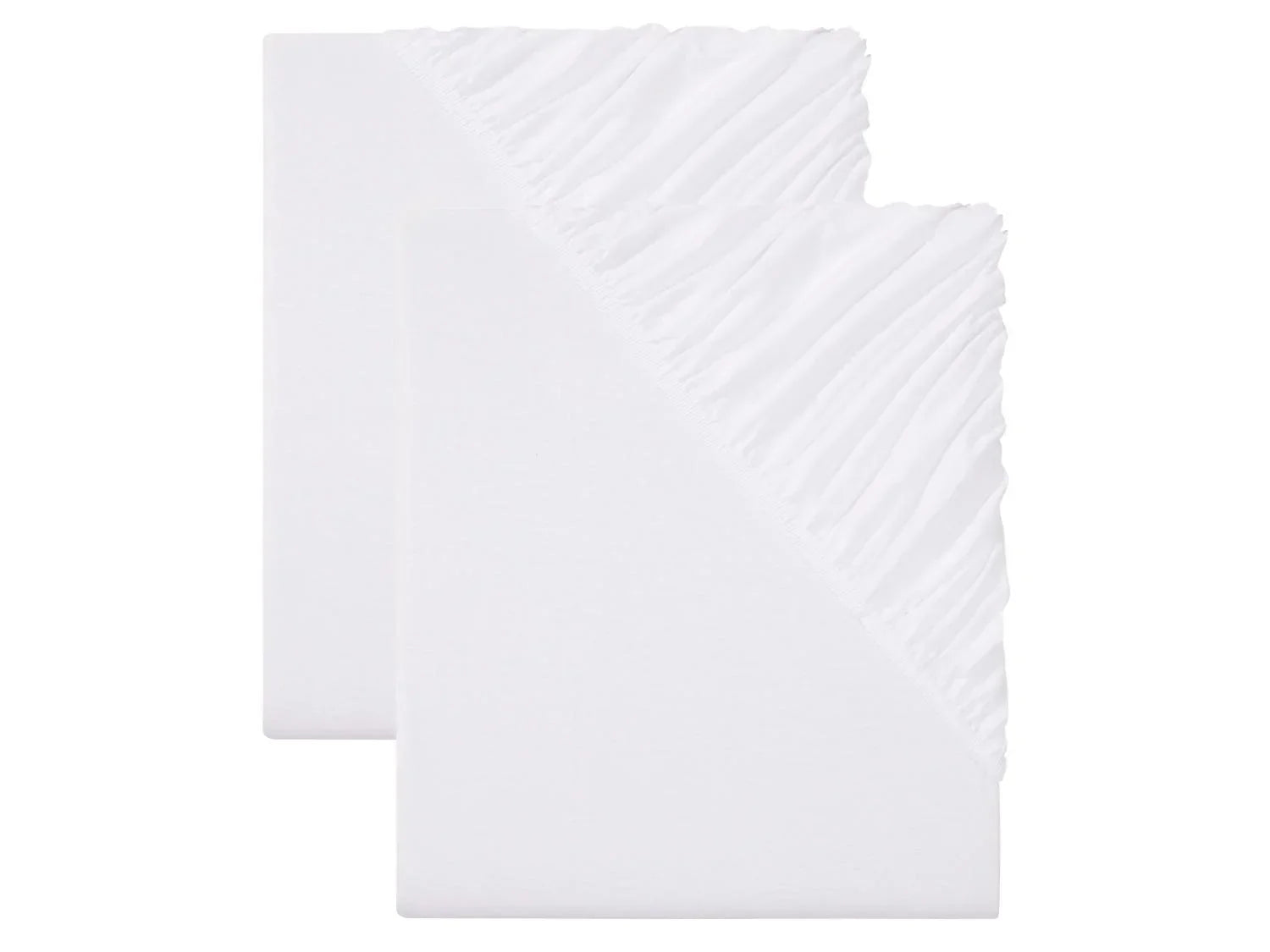 LIVARNO home Lot de 2 draps-housses en jersey 180-200 x 200 cm