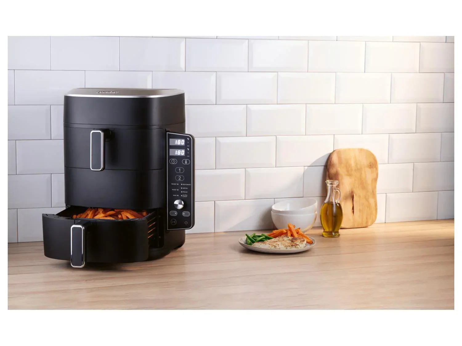 SILVERCREST Friteuse  air chaud 2 zones superposes, 9,5 l