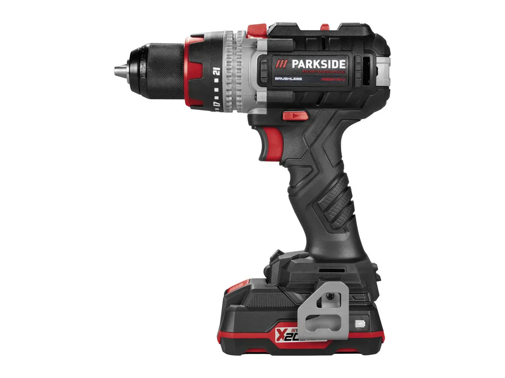 PARKSIDE PERFORMANCE Set perceuse-visseuse  percussion sans fil PSBSAP 20-Li D4 + 2 batteries + chargeur, 20 V