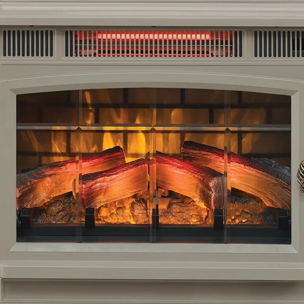 Freestanding Electric Fireplace Stove Heater with 3D Flame Effect for 1000 Sq. Ft