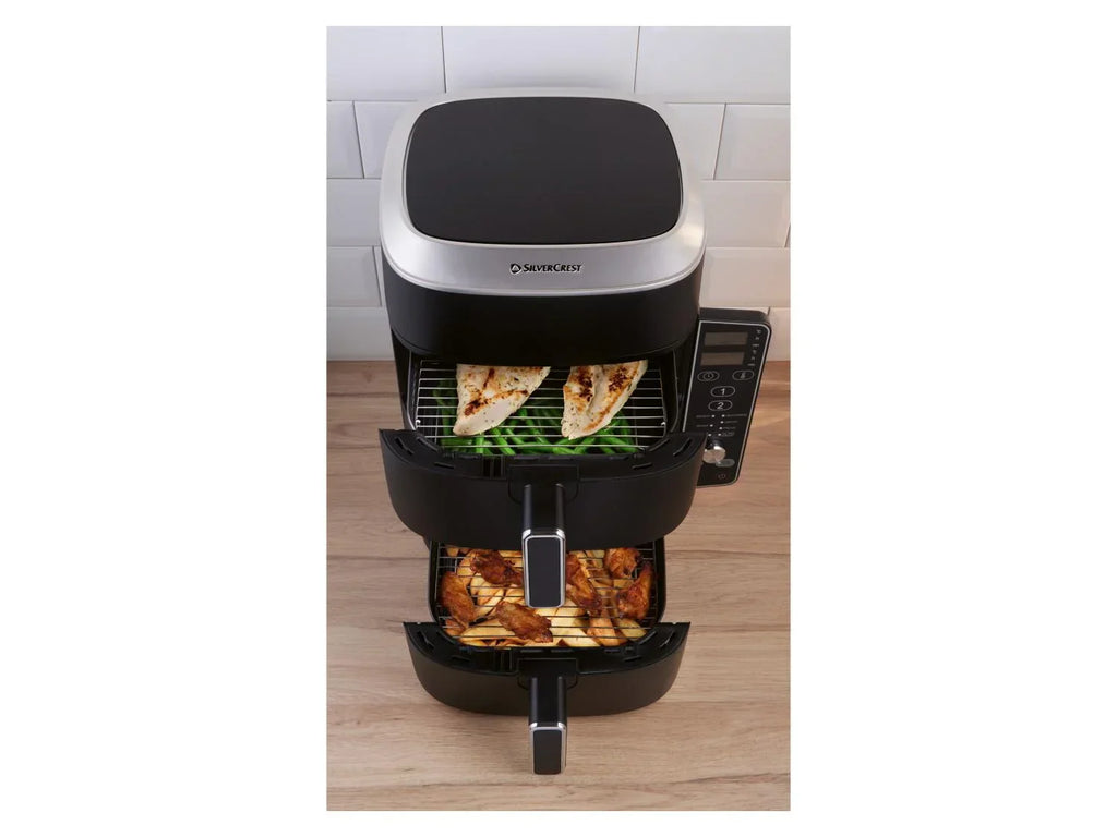 SILVERCREST Friteuse  air chaud 2 zones superposes, 9,5 l