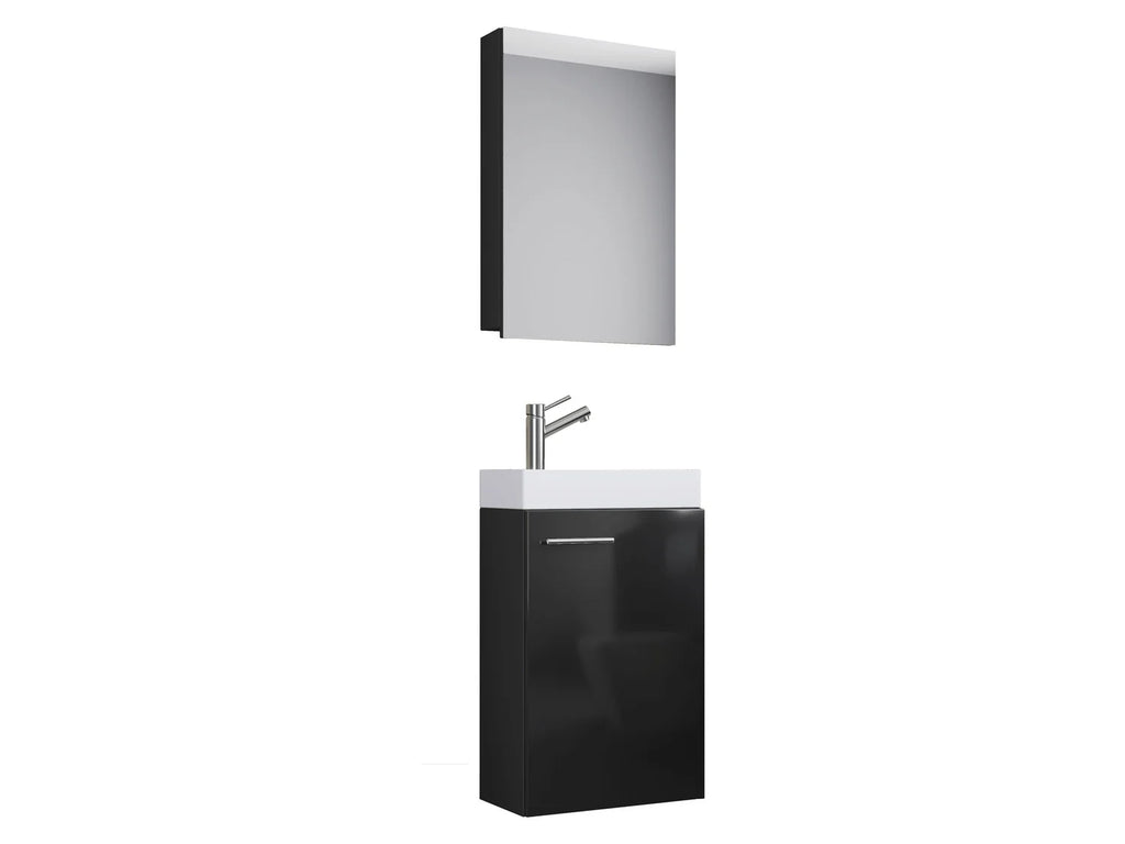 VCM Set d'armoire  glace ou miroir et meuble sous vasque avec lavabo Slito, pour salle de bain