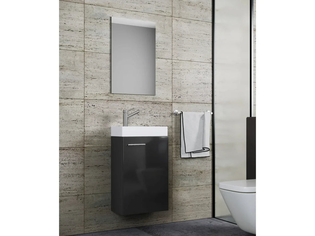 VCM Set d'armoire  glace ou miroir et meuble sous vasque avec lavabo Slito, pour salle de bain