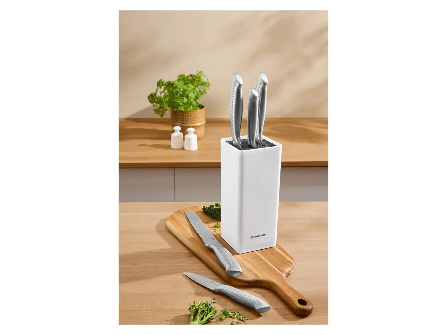 SILVERCREST Set de couteaux en acier inoxydable avec bloc de rangement