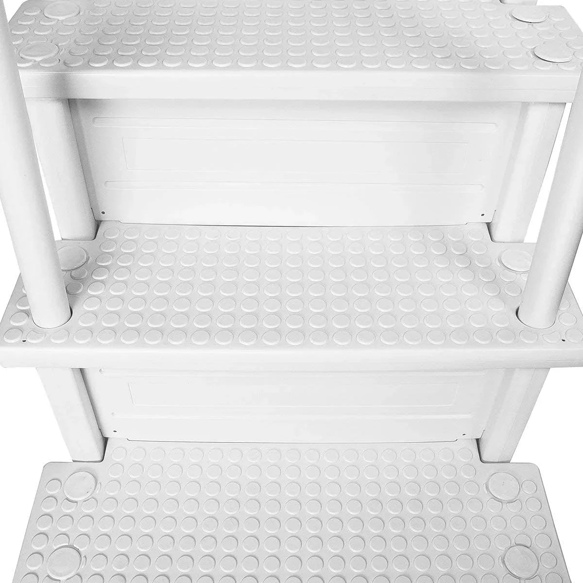 Select Anti-Slip in-Pool Steps | Gray | for Above Ground Swimming Pools | Can Mount to Decks 48 to 54 H | Safety Stairs Capacity Up to 300 lbs