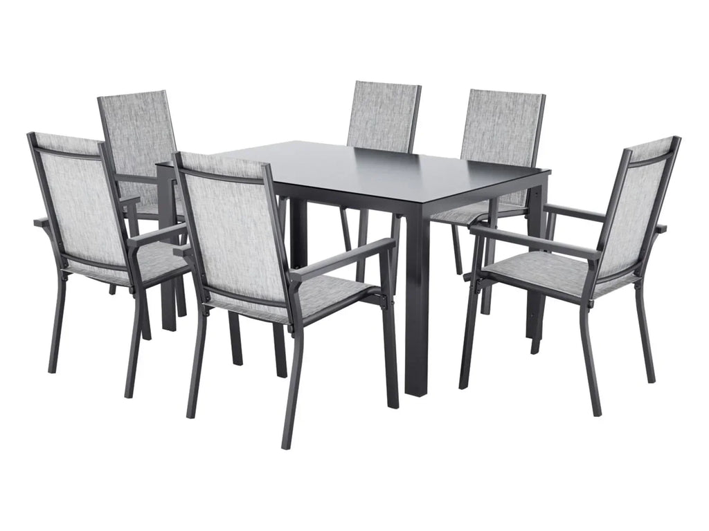 LIVARNO Table de jardin + Lot de 6 fauteuils en aluminium Houston