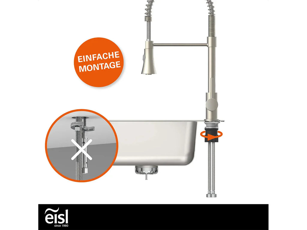 Eisl Mitigeur robinet de cuisine LEON, avec ressort en spirale