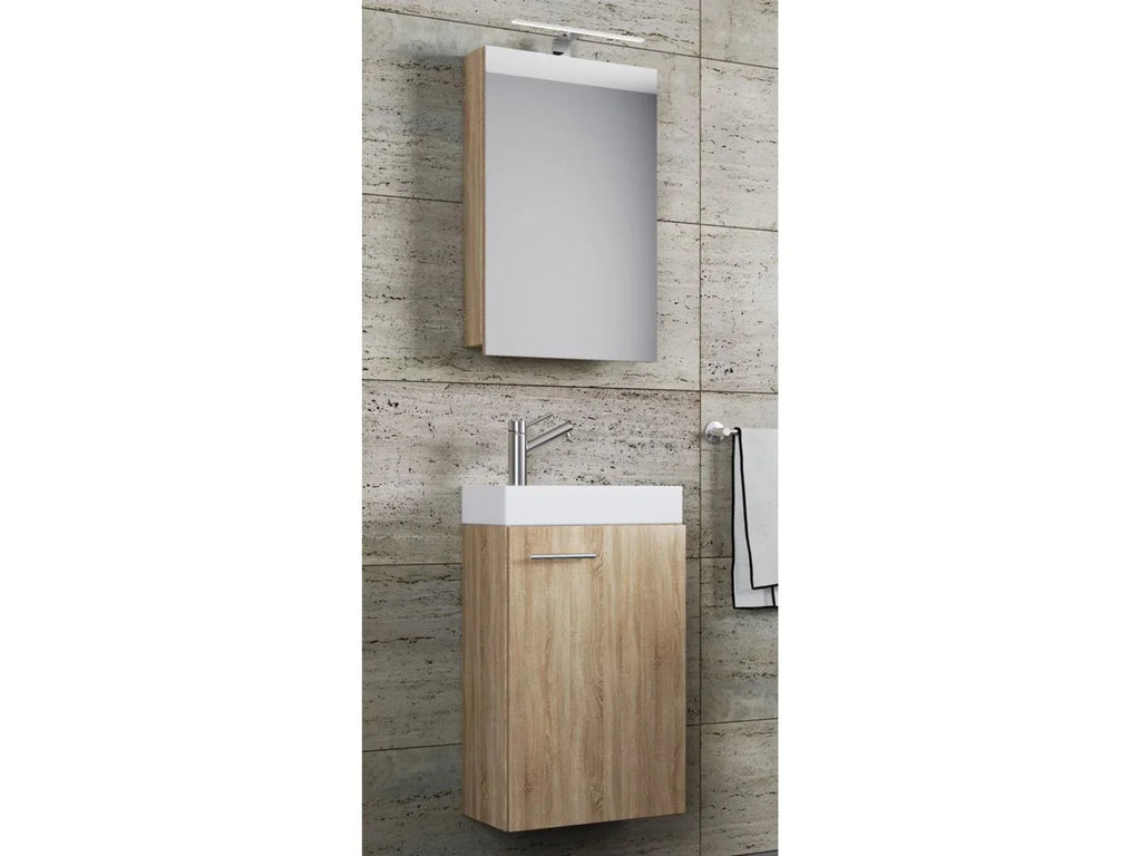 VCM Set d'armoire  glace ou miroir et meuble sous vasque avec lavabo Slito, pour salle de bain