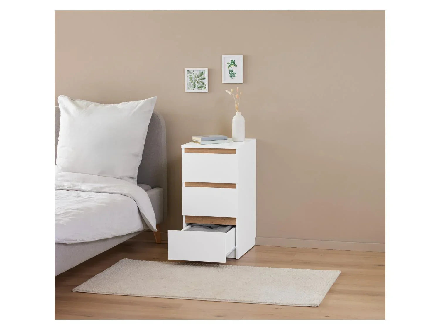 LIVARNO home Commode Genve, 40 x 78 x 48 cm, blanc/imitation chne