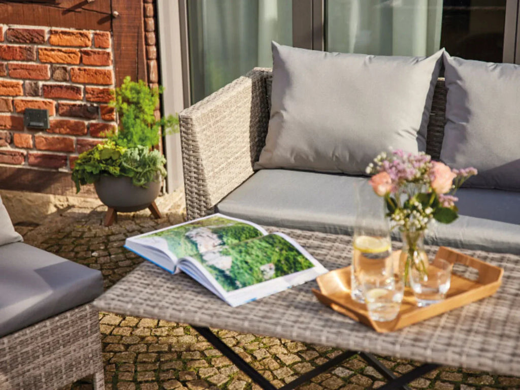 Gardamo Ensemble de jardin Vigo Lounge, 4 pices, gris