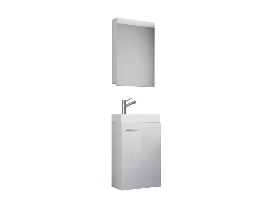 VCM Set d'armoire  glace ou miroir et meuble sous vasque avec lavabo Slito, pour salle de bain